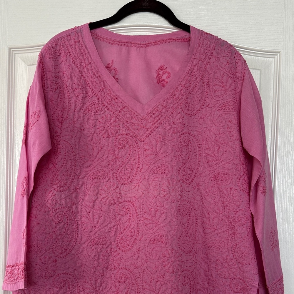 Pink Indian Embroidered Tunic